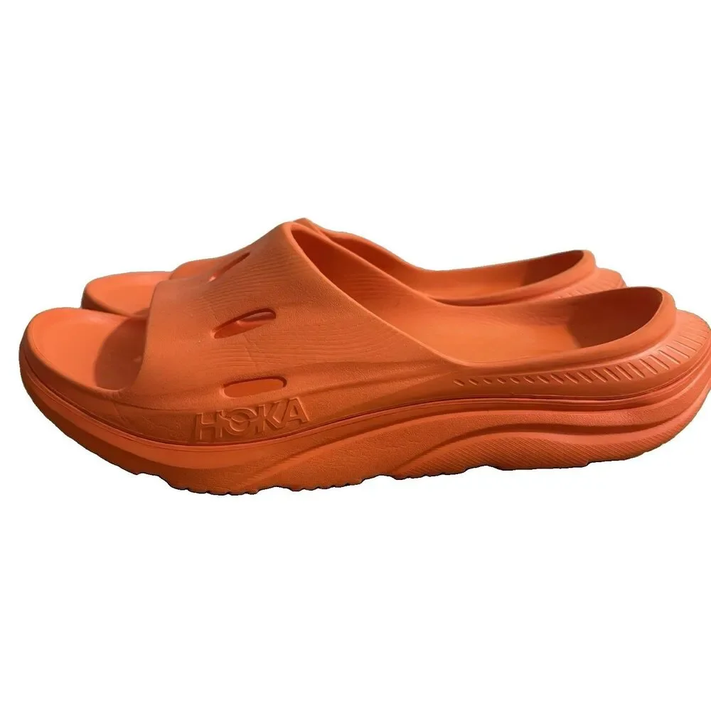 Hoka Ora Recovery 3 Slide Men’s Sz 11 Orange Neon Flame Sandal Athletic